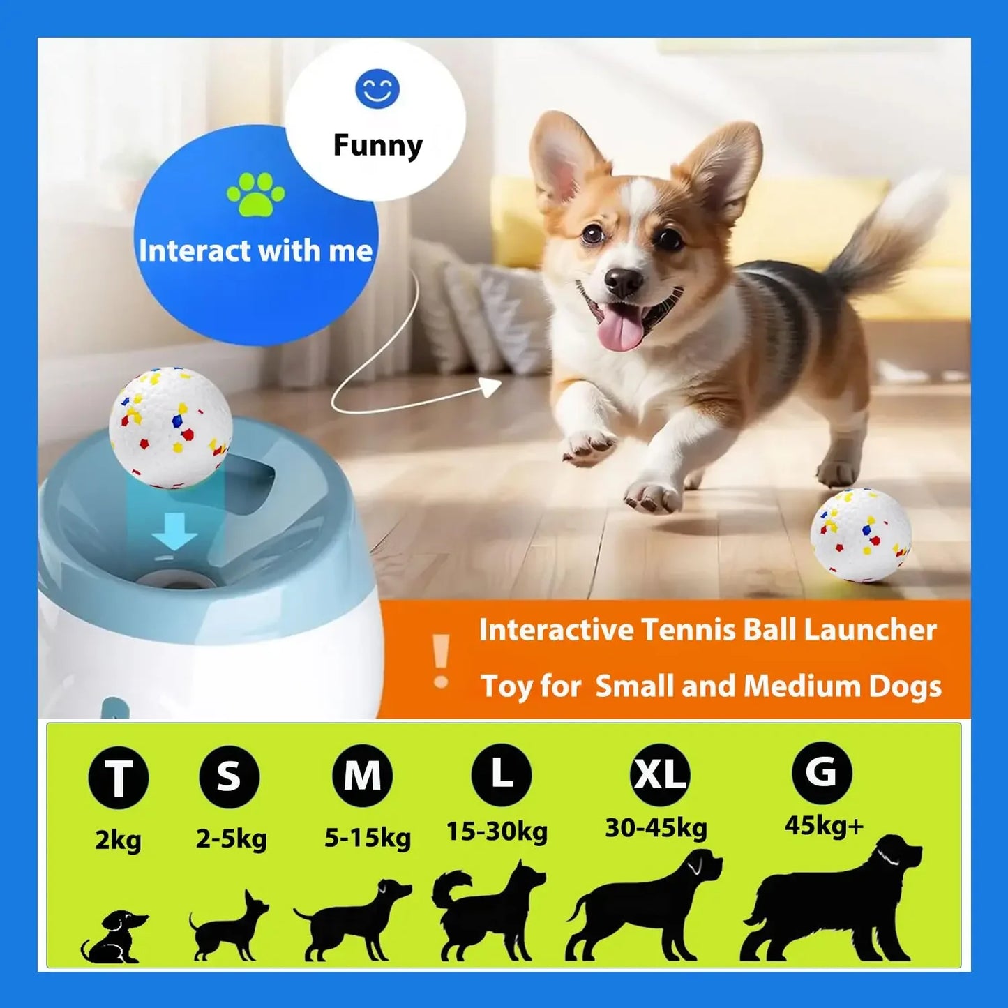 Automatic Dog Tennis Ball Launcher for dogs and cats